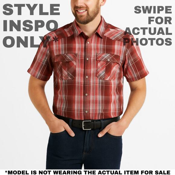 Prana Plaid Snap-Button Shirt – Size Large 0105 - Picture 2 of 10